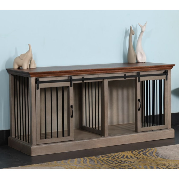 Damien double wide small credenza store pet crate